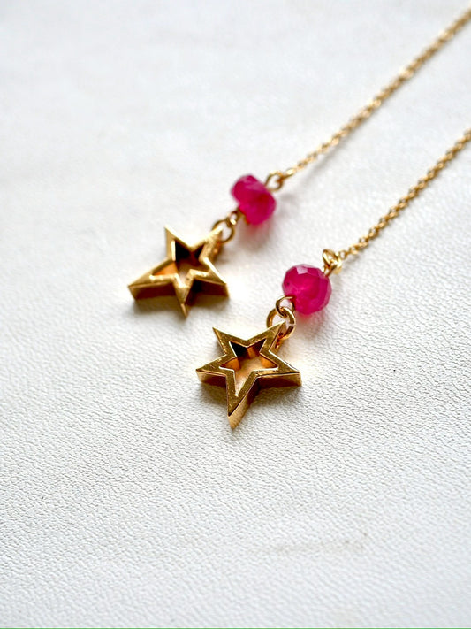 ruby × gold star motif american pierce