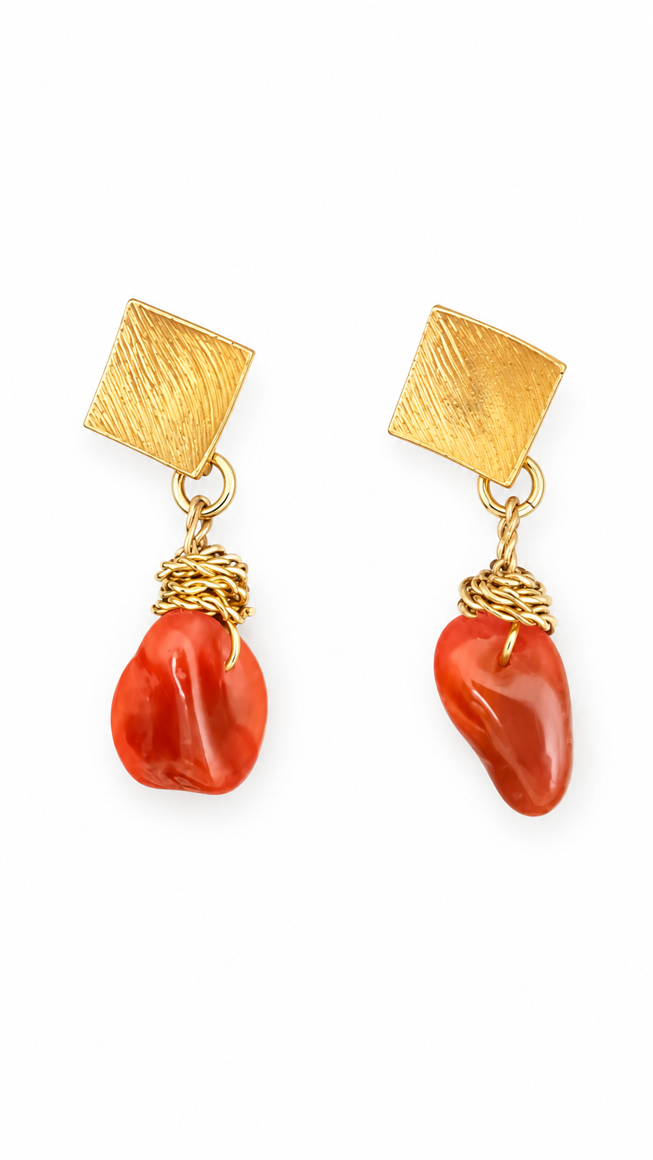 血赤サンゴ ピアス / blood coral pierce